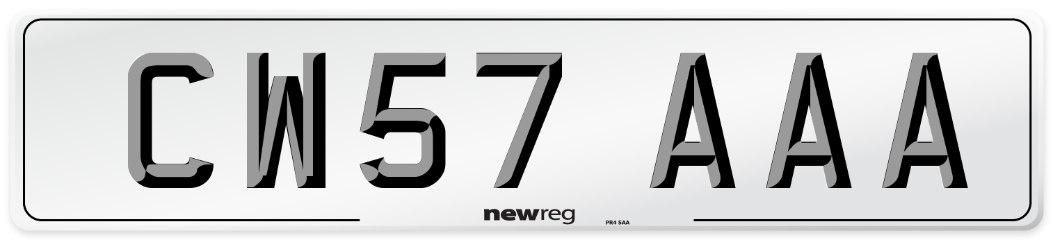 CW57 AAA Number Plate from New Reg
